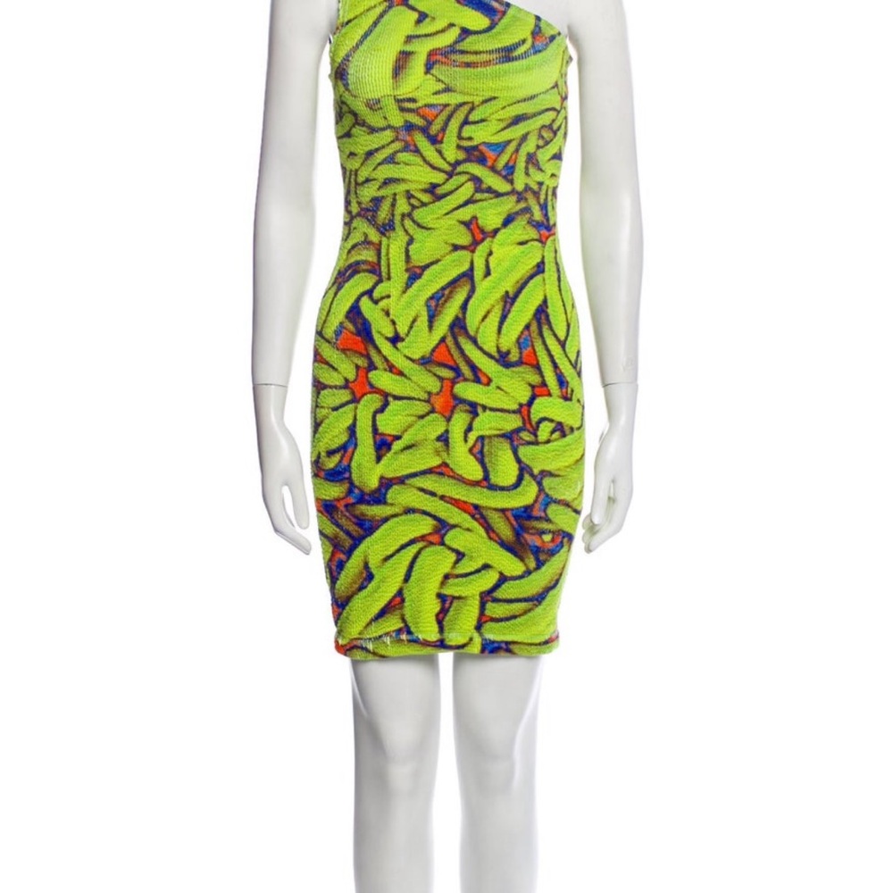 Vibrant Green Patterned Dress